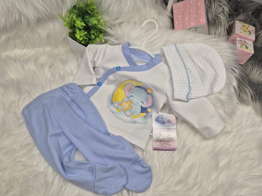 Babyset blau Elefant auf Mond